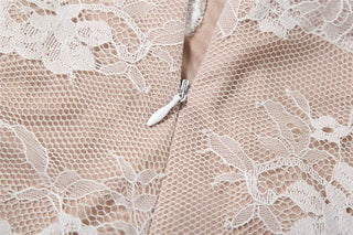 Long sleeve lace zip-up ruched mini dress