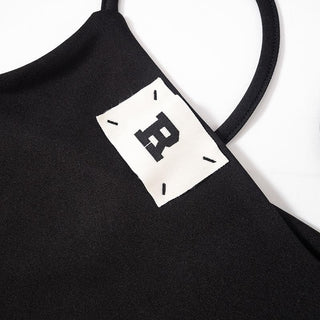 Mesh patchwork letter pattern cami pant set