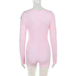 Human skeleton print long sleeve button mini dress