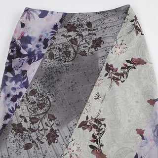 Flower print contrast maxi skirt