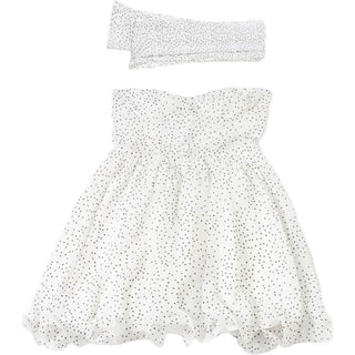 Sweetheart neck polka dot ruffle mini dress