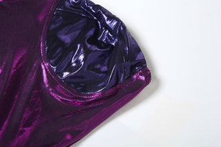 Sweetheart neck contrast metallic mini dress