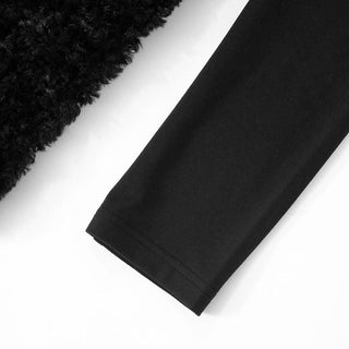 High neck long sleeve padded fluffy mini dress