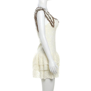 Lace hem knitted see through cami mini dress