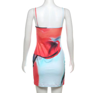 U neck contrast cami mini dress
