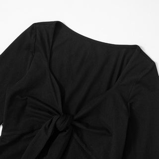 Long flared sleeve v neck ruched top