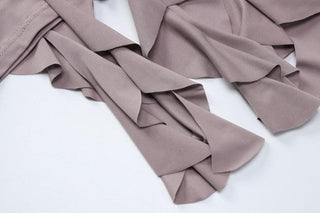 Ruffle backless sleeveless solid tube mini dress