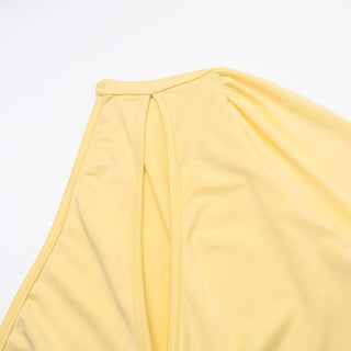 Irregular high slit flower applique long sleeve maxi dress