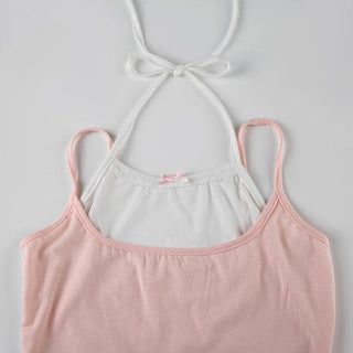 Halter bowknot patchwork cami top