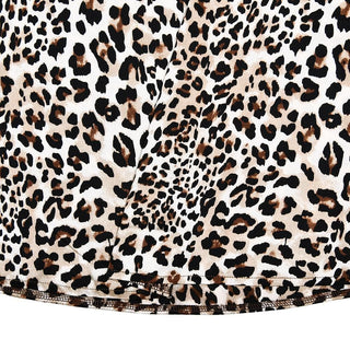 V neck leopard print lace see through cami mini dress