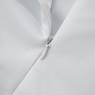 Ruched zip-up backless stitch tube mini dress