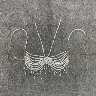 Halter beaded tassels hollow out crop cut out top