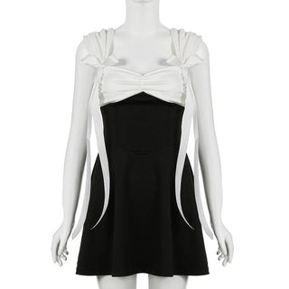 Off shoulder ruched bowknot mini dress