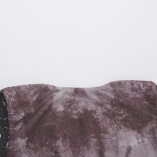 Lace hem tie dye backless contrast top