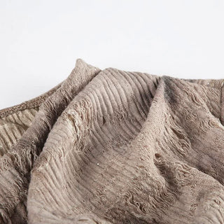 Long sleeve cowl neck ruched beaded top