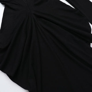 Long sleeve v neck lace hem ruched maxi dress