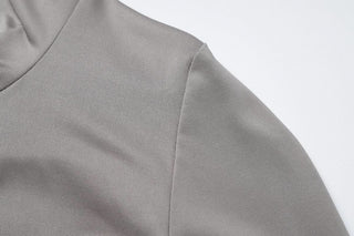 Hoodie long sleeve ruched drawstring mini dress