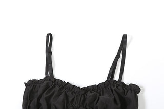 Smocked ruched low rise pant set