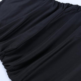 Ruched flower applique hollow out backless slit cut out mini dress