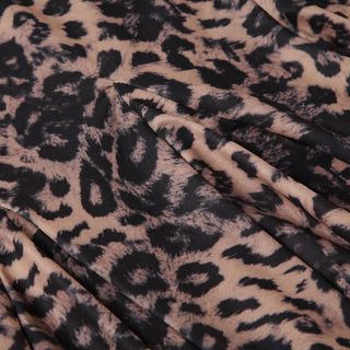 V neck lace hem leopard print cami mini dress