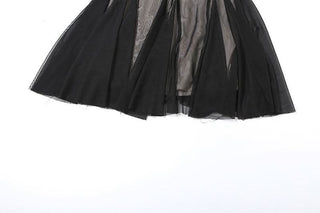 Feather self tie mesh v neck cami mini dress