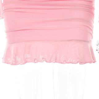 Mesh hollow out solid ruffle long sleeve ruched mini skirt set