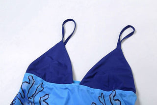 V neck abstract print cami maxi dress