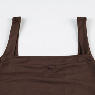 Sleeveless ruched solid backless cami top
