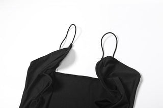 Hollow out cross front backless cami cut out maxi dress