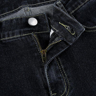 Low rise medium wash pocket button jeans
