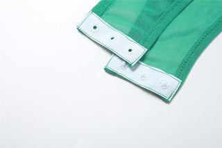 Cross front gloves hollow out halter mesh bodysuit maxi skirt set