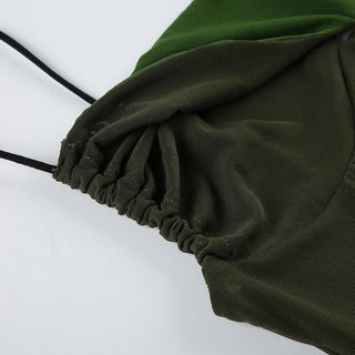 Contrast ruched backless cami top