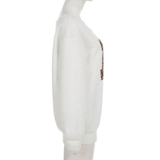 Long sleeve leopard print "14" pattern top