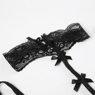 Halter lace bowknot mesh cami bodysuit