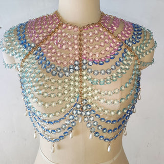 Halter beaded backless hollow out crop cut out top