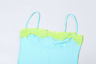 Lace hem backless cami maxi dress