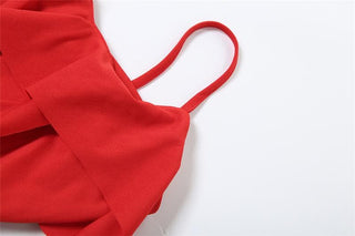 V neck irregular solid ruffle ruched cami top