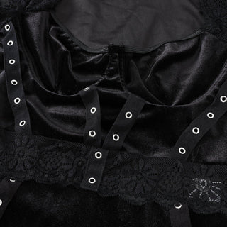 Short sleeve lace velvet patchwork bodysuit