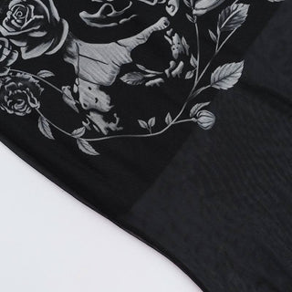 U neck skull print mesh backless cami maxi dress