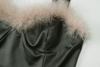 Sweetheart neck fluffy cami top