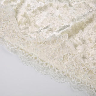 Velvet lace hem v neck backless cami top