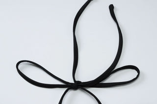 Halter long sleeve mesh lace hem button top