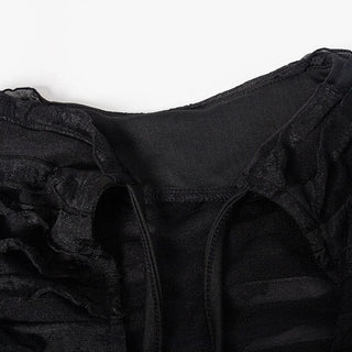 Textured self tie solid backless ruffle maxi skirt set