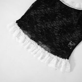 U neck lace ruffle cami top
