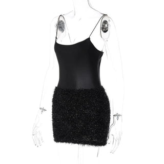 Textured solid satin u neck spaghetti strap sleeveless mini dress