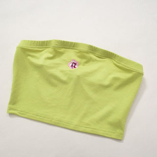 Flower embroidery drawstring ruched tube pant set