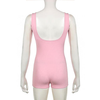 Square neck bowknot textured lace hem romper