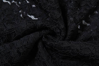Lace ruffle solid irregular maxi skirt