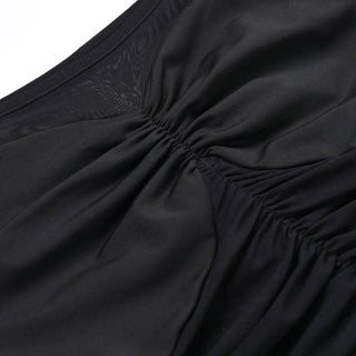 Off shoulder long sleeve mesh patchwork ruched maxi dress