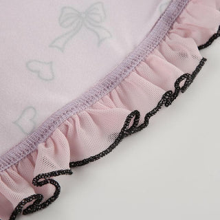 Ruffle bowknot print cami top
